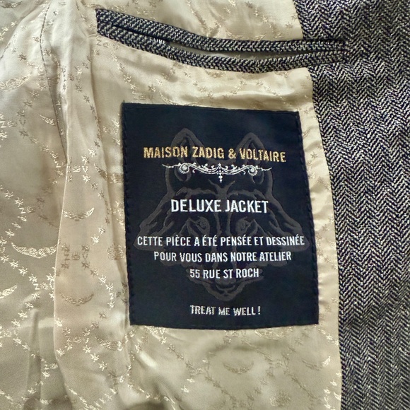 ZADIG & VOLTAIRE Wool Silk Metallic Interwoven Blazer 36 / S - Picture 2 of 8
